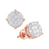 14K Rose Gold Princess & Round Diamond Soleil Cluster Screwback Earrings 1.00 Cttw - Gold Americas