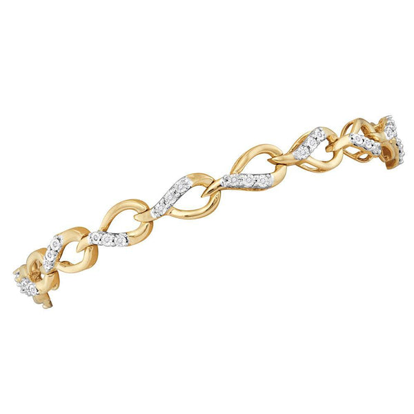 Gold Diamond Linked Teardrop Fashion Bracelet