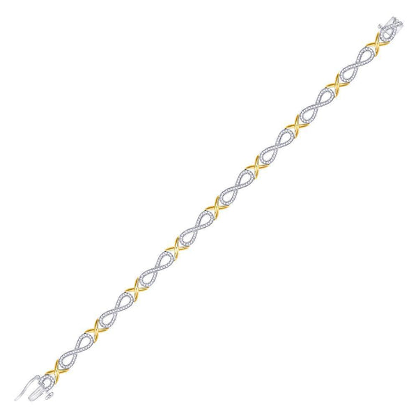 10K Two-tone Gold Diamond Infinity Bracelet 1.00 Cttw - Gold Americas