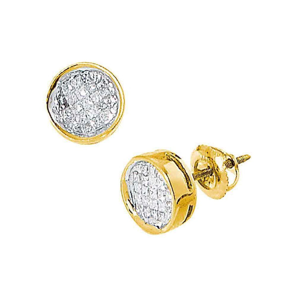 14k Yellow Gold Princess Diamond Invisible-set Circle Screwback Stud Earrings 1/2 Cttw - Gold Americas