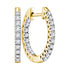 10K Yellow Gold Round Diamond Slender Hoop Earrings 1/4 Cttw - Gold Americas