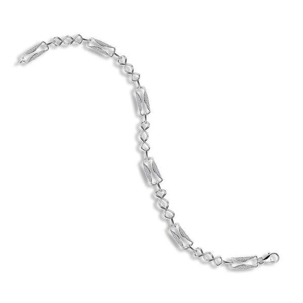 10K White Gold Diamond Sparkling Faceted Fashion Bracelet 1/3 Cttw - Gold Americas
