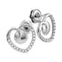 10K White Gold Round Diamond Heart Screwback Earrings 1/4 Cttw