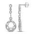 10K White Gold Round Diamond Starburst Circle Dangle Screwback Earrings 1/2 Cttw - Gold Americas