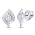 14K White Gold Round Diamond Flower Cluster Screwback Stud Earrings 1/4 Cttw - Gold Americas