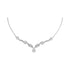 14K White Gold Womens Princess Diamond Soleil Cluster Luxury 18" Necklace 1.00 Cttw