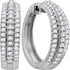 10K White Gold Round Diamond Hoop Fashion Earrings 1.00 Cttw - Gold Americas