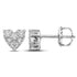 14K White Gold Round Diamond Heart Cluster Stud Earrings 1/3 Cttw - Gold Americas