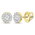 10K Yellow Gold Princess Round Diamond Soleil Cluster Earrings 1/6 Cttw - Gold Americas