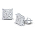 14K White Gold Princess Diamond Cluster Stud Earrings 1/4 Cttw - Gold Americas