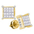 14K Yellow Gold Princess Diamond Cluster Stud Earrings 1.00 Cttw - Gold Americas