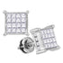 14K White Gold Princess Diamond Cluster Stud Earrings 1.00 Cttw - Gold Americas