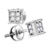 10K White Gold Round Diamond Square Cluster Screwback Earrings 1/4 Cttw - Gold Americas