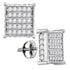 10K White Gold Round Pave-set Diamond Square Cluster Earrings 1.00 Cttw - Gold Americas