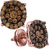 10K Rose Gold Round Cognac-brown Color Enhanced Diamond Circle Flower Cluster Earrings 1.00 Cttw - Gold Americas