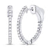 10K White Gold Round Diamond Single Row Hoop Earrings 1/2 Cttw - Gold Americas