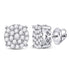 10K White Gold Round Diamond Cindy's Dream Cluster Earrings 3/4 Cttw - Gold Americas