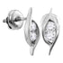 14K White Gold Round Diamond 2-stone Hearts Together Screwback Stud Earrings 1/4 Cttw