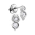14K White Gold Round Diamond 2-stone Hearts Together Stud Earrings 1/4 Cttw