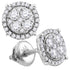 10K White Gold Round Diamond Circle Cluster Earrings 1/2 Cttw - Gold Americas