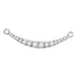 10K White Gold Womens Round Diamond Curved Graduated Bar Pendant Necklace 1/4 Cttw