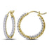 10K Yellow Gold Round Diamond Inside Outside Hoop Earrings 2.00 Cttw - Gold Americas