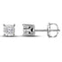 10K White Gold Round Diamond Solitaire Stud Earrings 1/10 Cttw
