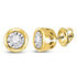10K Yellow Gold Round Diamond Solitaire Screwback Stud Earrings 1/10 Cttw