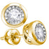10K Yellow Gold Round Diamond Solitaire Stud Earrings 1/2 Cttw