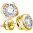 10K Yellow Gold Round Diamond Solitaire Illusion-set Stud Earrings 1/10 Cttw