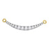 10K Yellow Gold Womens Round Diamond Curved Bar Pendant Necklace 1/2 Cttw