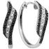 Sterling Silver Round Black Color Enhanced Diamond Hoop Earrings 1/5 Cttw - Gold Americas