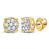 10K Yellow Gold Round Diamond Flower Cluster Stud Earrings 1/6 Cttw - Gold Americas