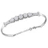 10K White Gold Diamond Cluster Promise Bangle Bracelet 1.00 Cttw - Gold Americas