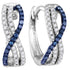 10K White Gold Blue Color Enhanced Diamond Hinged Hoop Earrings 1/4 Cttw - Gold Americas
