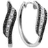 10K White Gold Round Black Color Enhanced Diamond Hoop Earrings 1/5 Cttw - Gold Americas