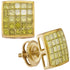 10K Yellow Gold Mens Princess Yellow Color Enhanced Diamond Square Cluster Earrings 1.00 Cttw - Gold Americas