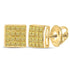 10K Yellow Gold Princess Yellow Color Enhanced Diamond Square Cluster Earrings 3/8 Cttw - Gold Americas
