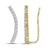 10K Yellow Gold Round Diamond Climber Earrings 3/4 Cttw - Gold Americas