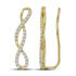 10K Yellow Gold Round Diamond Climber Earrings 1/2 Cttw - Gold Americas