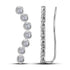 14K White Gold Round Diamond Bezel-set Climber Earrings 1.00 Cttw - Gold Americas
