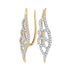 10K Yellow Gold Round Diamond Winged Climber Earrings 1/3 Cttw - Gold Americas