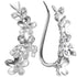 10K White Gold Round Diamond Floral Climber Earrings 1/10 Cttw - Gold Americas