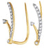 10K Yellow Gold Round Diamond Curved Climber Earrings 1/10 Cttw - Gold Americas