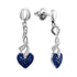 Sterling Silver Round Blue Color Enhanced Diamond Heart Screwback Dangle Earrings 1/5 Cttw - Gold Americas