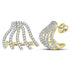 10K Yellow Gold Round Diamond Lobe Half Hoop Earrings 5/8 Cttw - Gold Americas