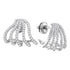 10K White Gold Round Diamond Lobe Half Hoop Earrings 5/8 Cttw - Gold Americas