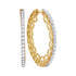 10K Yellow Gold Round Diamond Single Row Luxury Hoop Earrings 1.00 Cttw - Gold Americas