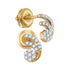 10K Yellow Gold Round Diamond Cluster Earrings 1/5 Cttw - Gold Americas