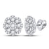 14K White Gold Round Diamond Cluster Screwback Earrings 3/4 Cttw - Gold Americas